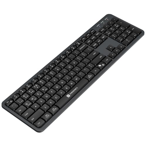 Portronics Akshr Prime Wireless Keyboard with Bluetooth + 2.4 GHz USB Receiver, Rechargeable Battery, Height Adjustment, Multimedia Hotkeys with Numpa