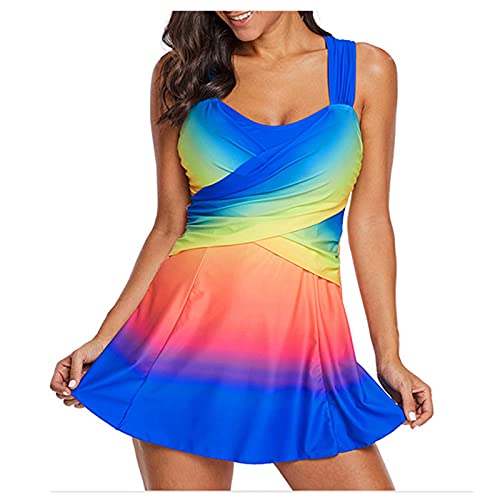 Badeanzug Damen Sexy String,Tankini Damen Bademode Set Bauchweg Push Up Badeanzug Mit Shorts Weste Oberteile mit Hotpants Badeanzug Push Up Swimsuit Bauchweg Tankini Set Tankini Badeanzüge Tankinis