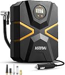 AstroAI S1 Gonfleur de pneus Portable Air Compresseur 12V DC 150PSI avec jauge numérique, pression d'arrêt automatique préréglée Inflation rapide, Compact Air Pompe pour pneus de voiture, vélo de moto, balle, gonflables
