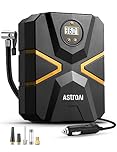 AstroAI Tyre Inflator Air Compressor 12V DC, Car Accessories Digital Tyre Pump 150 PSI, Preset Tyre Pressure & Auto Shutoff, Electric tyre Pumps for Cars Motorcycles Bikes (Black&Yellow)