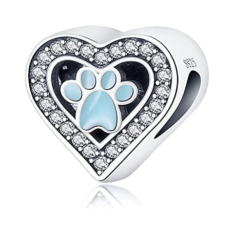 RMMY Charm Love & Heart Dog Paw 925 Sterling Silver Pendant Dangle Beads for European Bracelets and Necklaces,Chriatmas Halloween Valentine's Day Birthday Jewelry Gifts for Women & Girls Cover