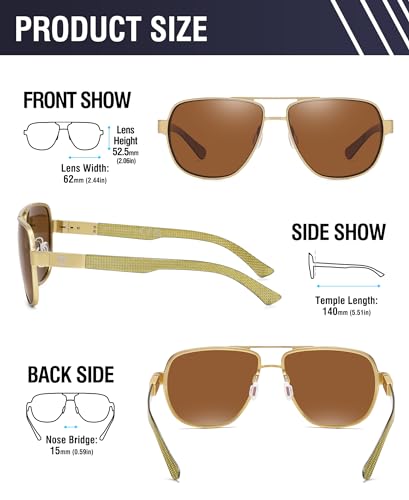 Image of DUCO Aviator Sunglasses for Men Women Carbon Fiber Polarized Sunglasses Men UV Protection for Driving Golf Fishing 3051