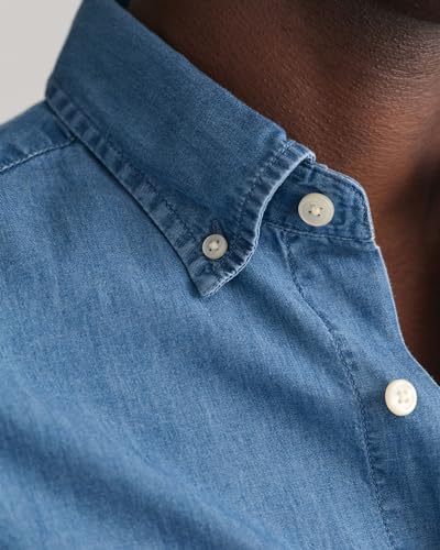 Gant Para Hombre. 3000402 Camisa Slim Fit Azul (L), Casual, AlgodóN, Manga Larga - 5