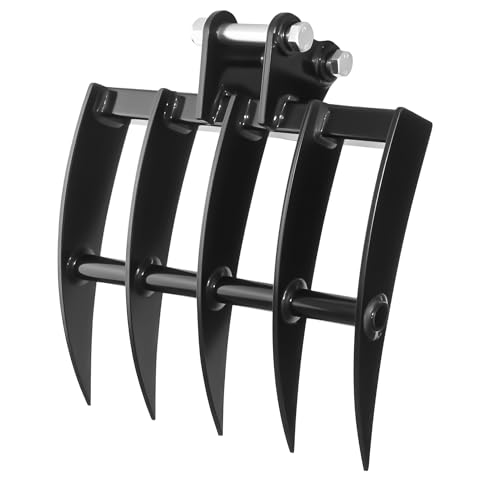 NULTRUMA Mini Excavator Wide Backhoe Rake Attachment for 0.8T-1.5T Mini Excavators | 90mm (3.54) Span | 25mm (0.98) Mounting Holes | Hydraulic Tilt Compatible