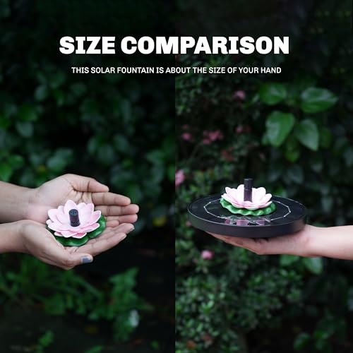 Image of Homehop Solar Water Fountain For Garden Decorative 8 Nozzles Automatic Pump | Solar Water Fountain For Home Wireless Flower Shaped Floating Waterproof Lotus for Bird Bath, Fish Pond, Pool (Pink, ABS)