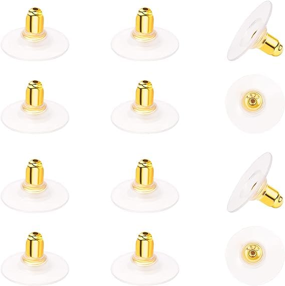 Image of KUMU Jewellery Tools (200 Pcs Approx) Earring Back Stopper (Golden 100 Pairs Approx)