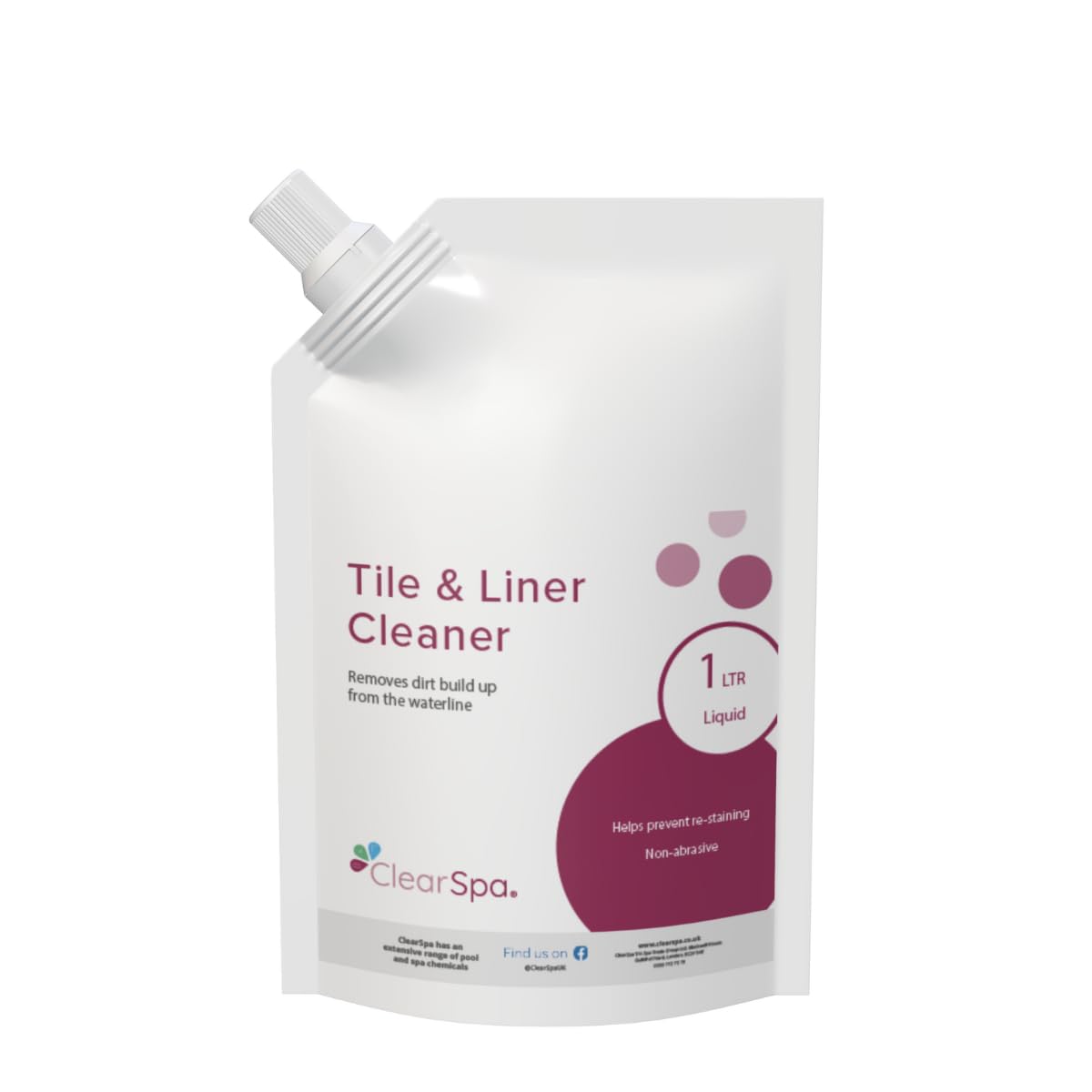 ClearSpa Surface Cleaner 1ltr Pouch - Suitable for Hot Tub, Spa and Swim Spa, Whirpools Water Treatment…