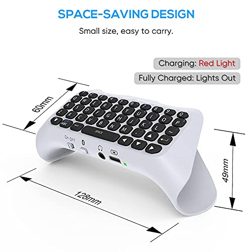 Klipdasse Teclado sem fio para controle de PS5, Bluetooth 3.0 Mini Chatpad Mensagem Teclado Teclado