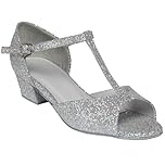 Tiptoes Girls Silver Hologram Ballroom Dancing Dance Shoes Style Chelsea (UK Footwear Size System, Big Kid, Women, Numeric, Medium, 1)