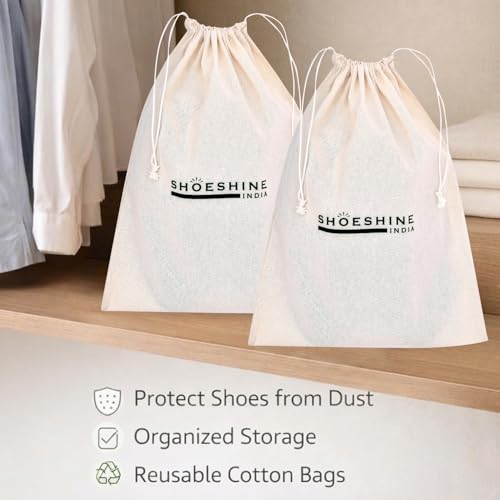 Image of Premium Cotton Shoe Bags - 12 Pcs Large Size Travel Shoea Pouch