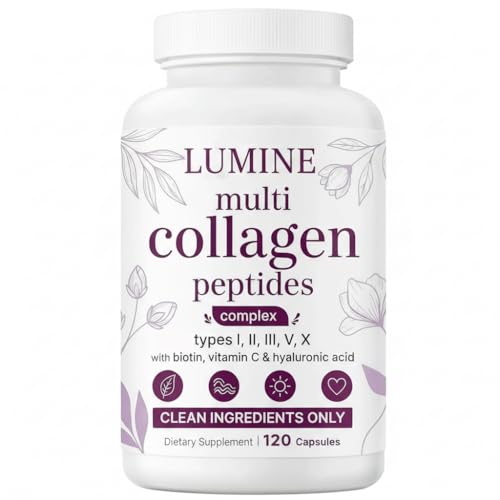 LUMINE Multi Collagen Peptides Capsules Non-GMO Gluten-Free & Easy to Swallow
