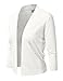 JJ Perfection Women's Basic 3/4 Sleeve Open Front Cropped Cardigan White L