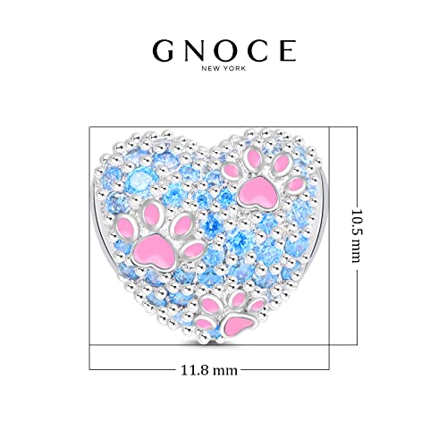 Image of GNOCE Pet Dog Bead Charm for Women,Silver Charms Necklace Bracelet for Her, Jewelry Gift