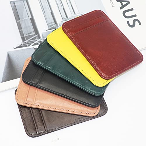 Bluelans Front Pocket Minimalist Faux Leather Slim Wallet Credit Card Holder for Men Women Work Travel Brown3