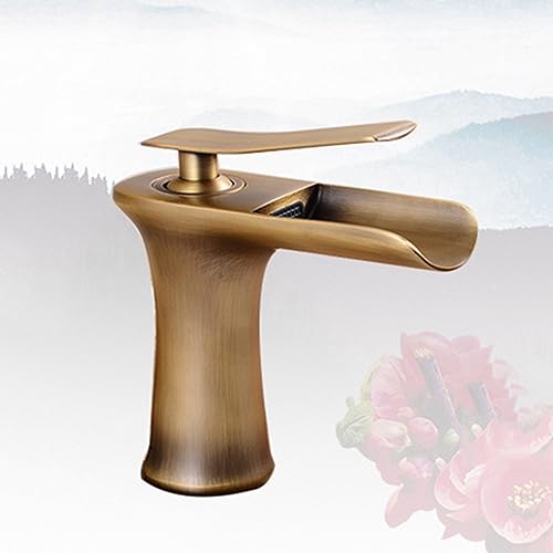 Robinetterie de salle de bain LWX mitigeur cascade en laiton antique
