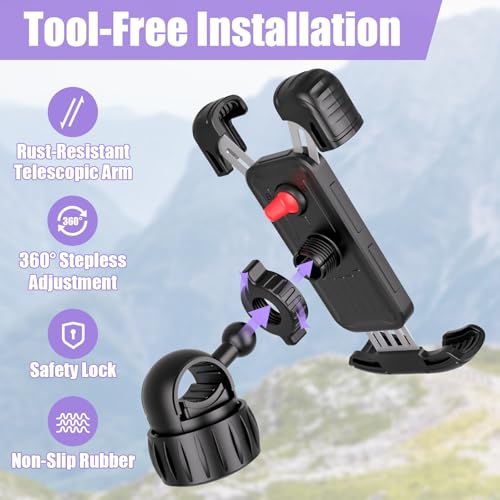 Bike Phone Holder, Motorcycle Phone Mount, 1s Lock |