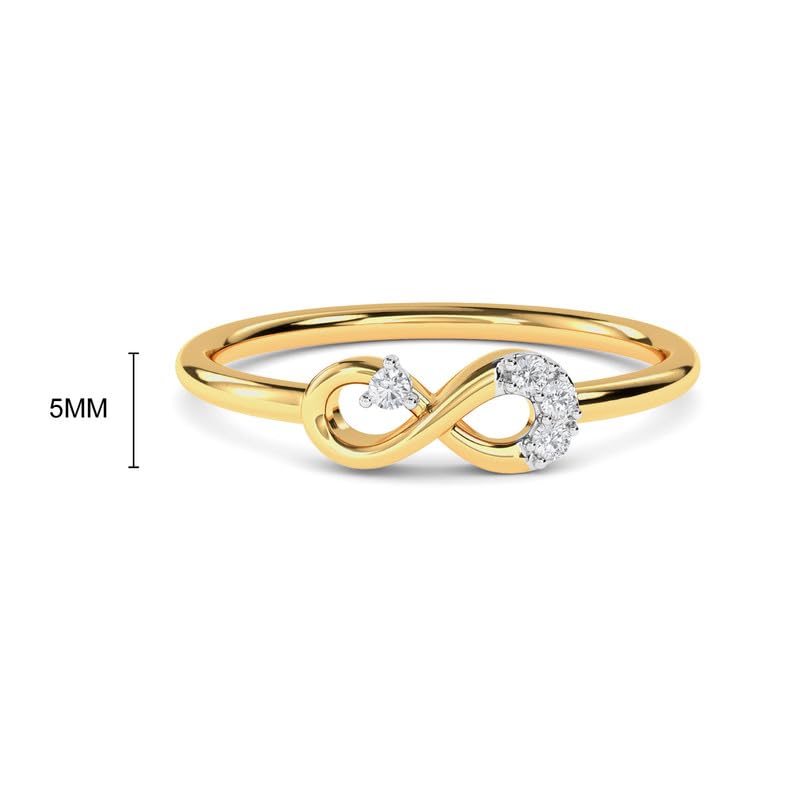 Image of KISNA 14k / 18k Real Gold & Diamond Ring | Diwali, Rakhi Rakshabandhan Gift for Sister /Bhabhi /Women | With Certificate of Authenticity & BIS-Hallmarked Gold Jewellery | Tesa Ring