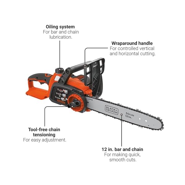 BLACK+DECKER 40V MAX* Cordless Chainsaw, 12-Inch (LCS1240) - Image 4