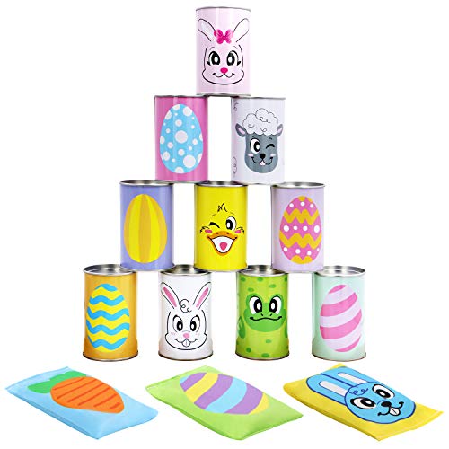 JOYIN 13 Stks Pasen Carnaval Zitzak Toss Knockdown Can Game Set voor Kinderen & Volwassenen Vakantie Outdoor Yard… - Image 3