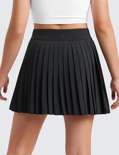 CRZ YOGA Girls Pleated Skirt with Shorts Tennis Athletic School Kids Teen Skorts with Pockets3