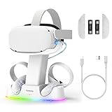 Gamulus 2 in 1 RGB Charging Dock & Stand Base for Meta Quest 2, VR Headset & Controllers Magnetic Fa