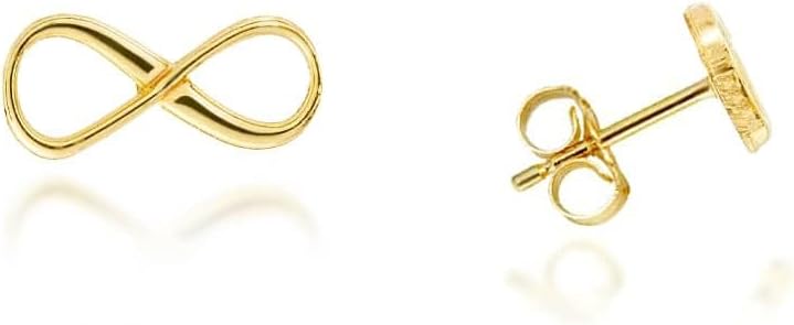 Yellow Gold Infinity Stud Earrings