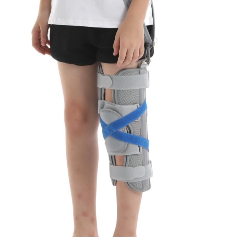 Kids Knee Leg Immobilizer Pediatric Knee Brace Support Child Knee Fixed Splint Leg Fracture Splint Leg Immobilizer/Knee Splint/Knee Brace (M M)