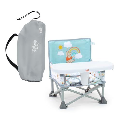 Image of Bright Starts Disney Winnie The Pooh Pop 'N Sit Portable Booster, Indoor/Outdoor Use, Floor Seat with Feeding Tray, 6 Mos - 3 Yrs