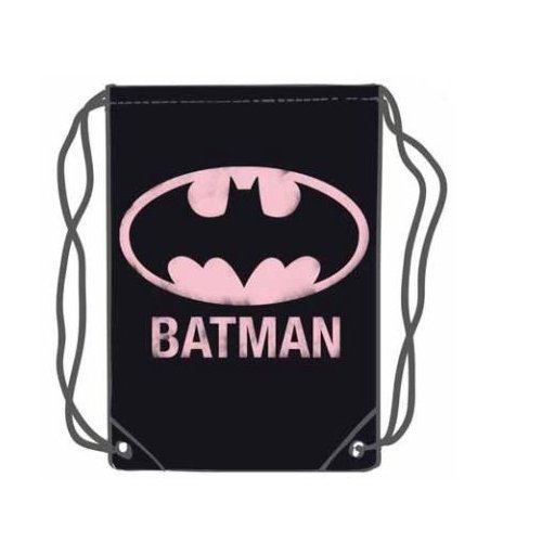 Last Level- Saco Mochila Bolsa Batman Logo Rosa, Multicolor (Comic Studio MECE4175)