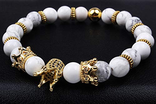 GVUSMIL Imperial Crown Bead Bracelet King&Queen Luxury Charm Couple Jewelry Xmas Gift for Women Men4