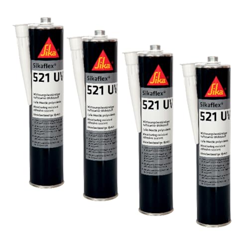 SIKA - Colle-mastic joints d'étanchéité camping-car/caravane/mobil-home - Sikaflex 521 UV Blanc - Adhérence élevée - Résistant aux UV - Sans solvant - Résiste aux conditions climatiques - 300ml