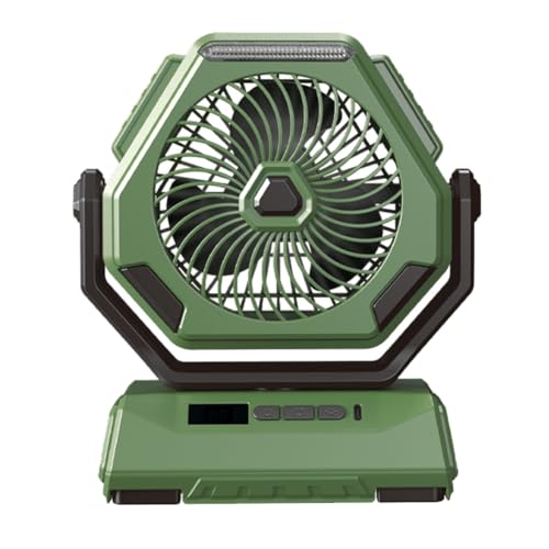 Bnidubro Ventilador para Acampar Al Aire Libre 6000MAh Ventilador Oscilante de Techo Recargable Aire Acondicionado PortáTil Enfriador de Aire con IluminacióN-B