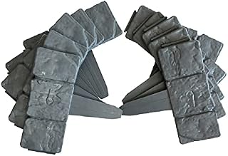 Ram© 40 x Pack Dark Grey Cobbled Stone Effect Garden Lawn Edging Plant Border - Simply Hammer In 10 Pack Dark Grey Cobbled Stone Effect Garden Lawn Edging Plant Border - Simply Hammer In 10METRES