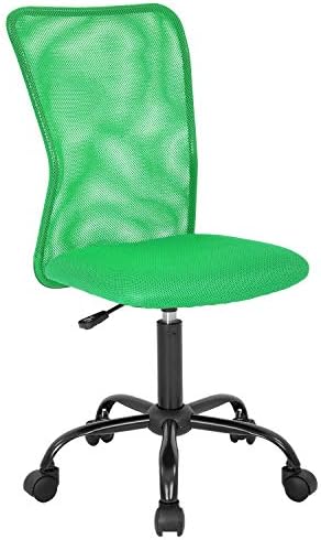 Mesh Office Chair Desk Chair Computer Chair with Ergonomic Lumbar Support Without Arms Adjustable Swivel Rolling Chair for Men(Green)