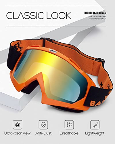 Image of BATFOX Dirt Bike ATV Goggles Motorcycle Gear Riding Motocross Dirtbike 4-Wheeler MX DH Accessories Goggles Glasses for Men Women Youth UV400 Protection Dust-proof Anti-Slip Strap