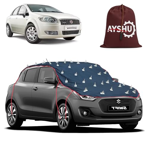 Image of AYSHU Water-Resistant Spike Car Cover for Fiat Linea Classic - Protects from Dogs, Monkeys, Dust, Sunlight & UV - Full Roof Universal Fit