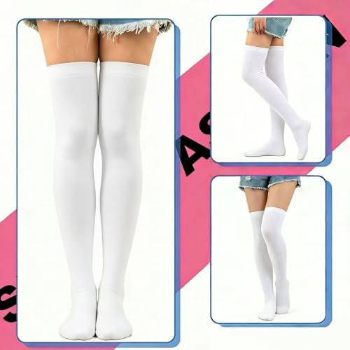 Image of Black and White Striped Arm Leg Warmers Sleeves Set Rainbow Socks Knee High Fingerless Gloves Hand Thigh Warm