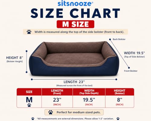 Image of SITSNOOZE Dog Beds Dogs & Cats, Rectangle Washable Pet Bed Comfortable and Breathable Pet Sofa Warming Orthopedic and Non-Skid Bottom (Reversible) (Brown Furr, M)