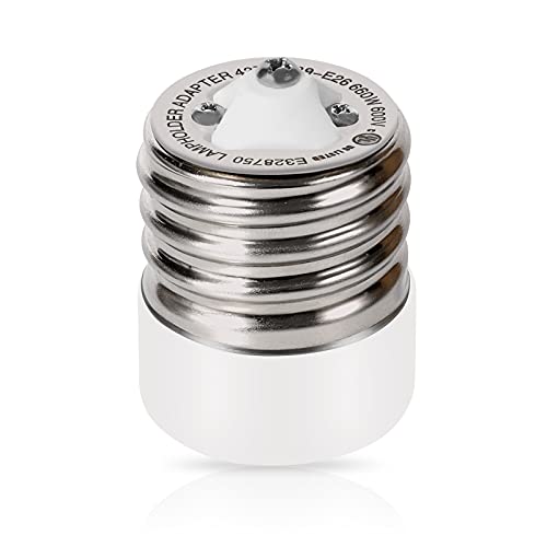 DragonLight E39 to E26 Ceramic Adapter, Mogul Base to Medium Light Bulb Lamp Socket Converter, Pack of 1
