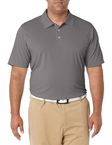 Amazon Essentials Men's Regular-Fit Quick-Dry Golf Polo Shirt, Medium Grey, Large