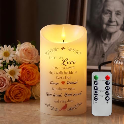 Image of Homemory Memorial Candle Bereavement Sympathy Gifts for Loss of Loved One, Real Wax LED Candle with Remote Memorial Gifts for Loss of Mother Loss of Father in Memory of Loved One Remembrance Gift
