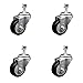 Polyurethane Swivel Threaded Stem Caster Set of 4 w/3.5