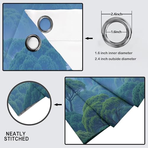 Rideau occultant brume forestière 140x260 cm lot de 2 isolant - 6