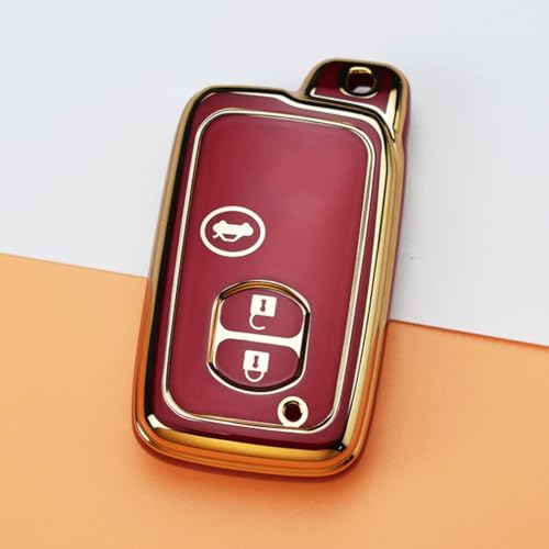 Evita roturas en tu llave de coche Toyota con esta funda protectora roja de 3 botones