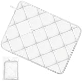 3 Ply Thick Microfiber Lens Cleaning Mat for RGP Ortho K Lenses Anti Slip Super Absorbent Lint Free Washable with Hanging Loop for Glasses Screens Camera - White