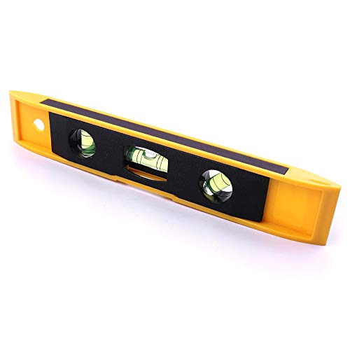 Magnetic Torpedo Level, 3 Bubble Spirit Level Magnetic Ruler Level Measuring Instrument Tool (9