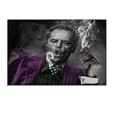 Vintage Jack Nicholson Print Vintage Smoking Cigar American Actor Canvas Canvas Poster Wall Art Decor Print Picture Paintings for Living Room Bedroom Decoration Unframe-style 36x2