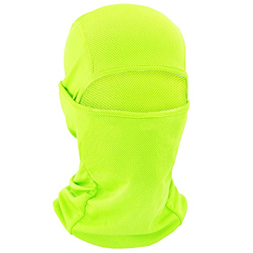 TopTie Cagoule coupe-vent respirante en maille à séchage rapide pour homme et femme, masque intégral de cyclisme et de moto, vert fluorescent, taille unique Cover