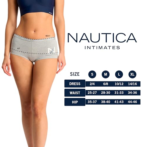 Image of Nautica Women's Cotton Boyshort Underwear Set, 5-Pack