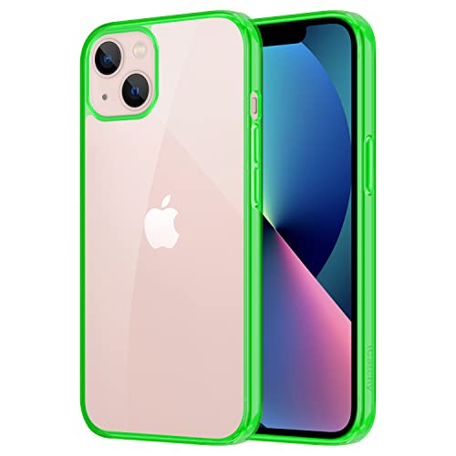 iCatchy Coque pour iPhone 13 6,1 pouces, antichoc et anti-rayures arrière transparent compatible avec iPhone 13 (vert) Cover